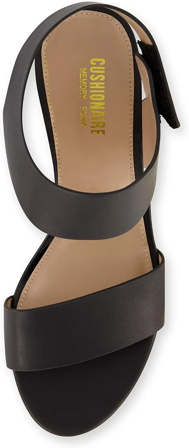 CUSHIONAIRE Women's Talent cut out heel sandal  Memory Foam and Wide Widths Available