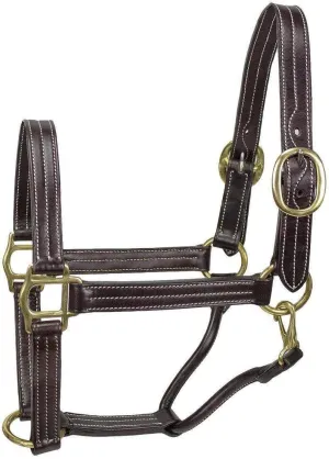 Derby Originals Bristol Triple Stitched Premium Leather Horse Halter with Throat Snap for Easy Taking Off for Stables