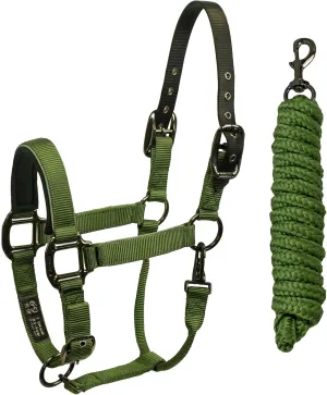 Derby Originals Desert Rose Collection Blackout Reflective Safety Flex-Webb Horse Halters with Matching Lead Ropes