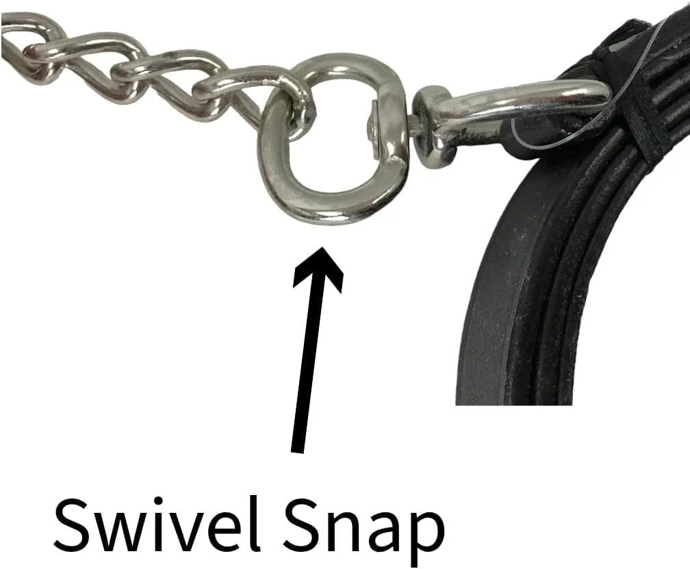 Derby Originals Multipurpose Crystal Inlay Leather Lead for Cattle, Horses, or Dogs with Chain and Swivel Snap and One-Year Limited Warranty