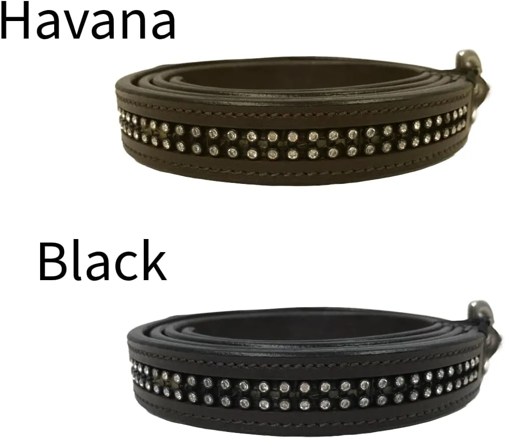 Derby Originals Multipurpose Crystal Inlay Leather Lead for Cattle, Horses, or Dogs with Chain and Swivel Snap and One-Year Limited Warranty