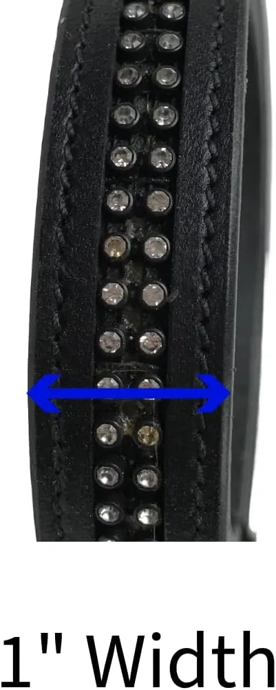 Derby Originals Multipurpose Crystal Inlay Leather Lead for Cattle, Horses, or Dogs with Chain and Swivel Snap and One-Year Limited Warranty