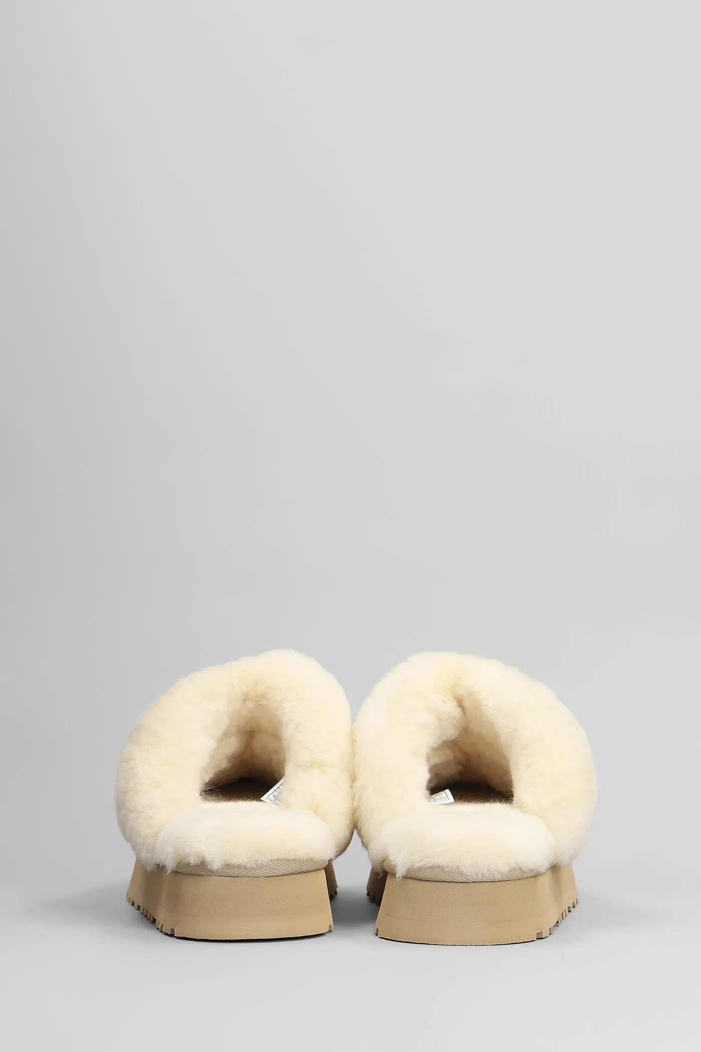 Disquette Slipper-Mule in beige suede