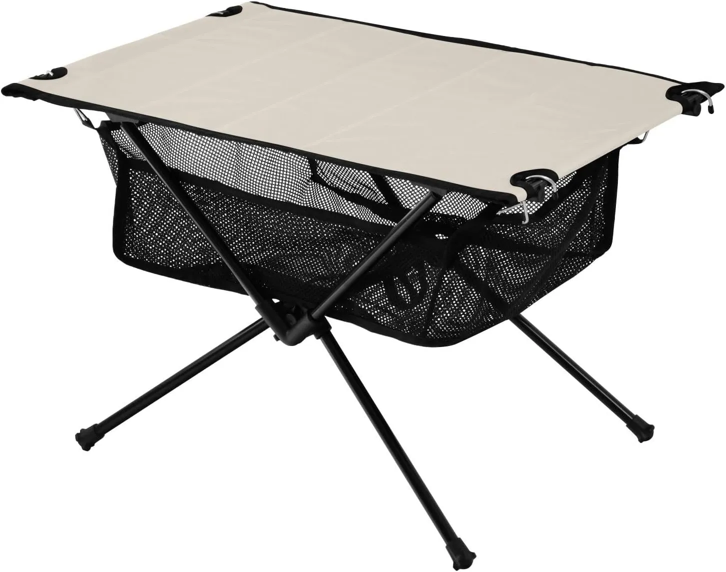 Emelivor Beige Folding Camping Table Portable Beach Table with Carry Bag Small Camping Side Table for Outdoor Picnic Camping Travel Fishing