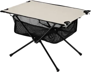 Emelivor Beige Folding Camping Table Portable Beach Table with Carry Bag Small Camping Side Table for Outdoor Picnic Camping Travel Fishing