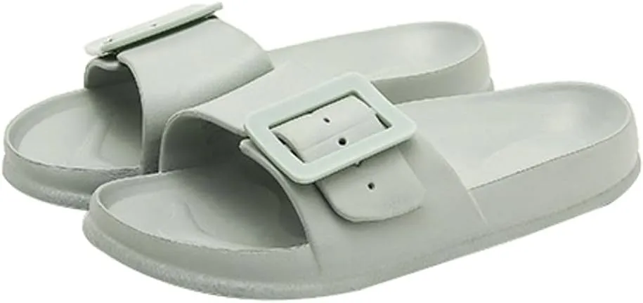 Epsion Women's Comfort Sandal Adjustable Buckle Flat Slipper Outdoor Slides with Arch Support Summer Beach Home Casual Sandles