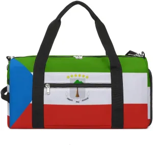Equatorial Guinea Flag Duffel for Boys Girls with Shoe Compartment and Wet Pocket