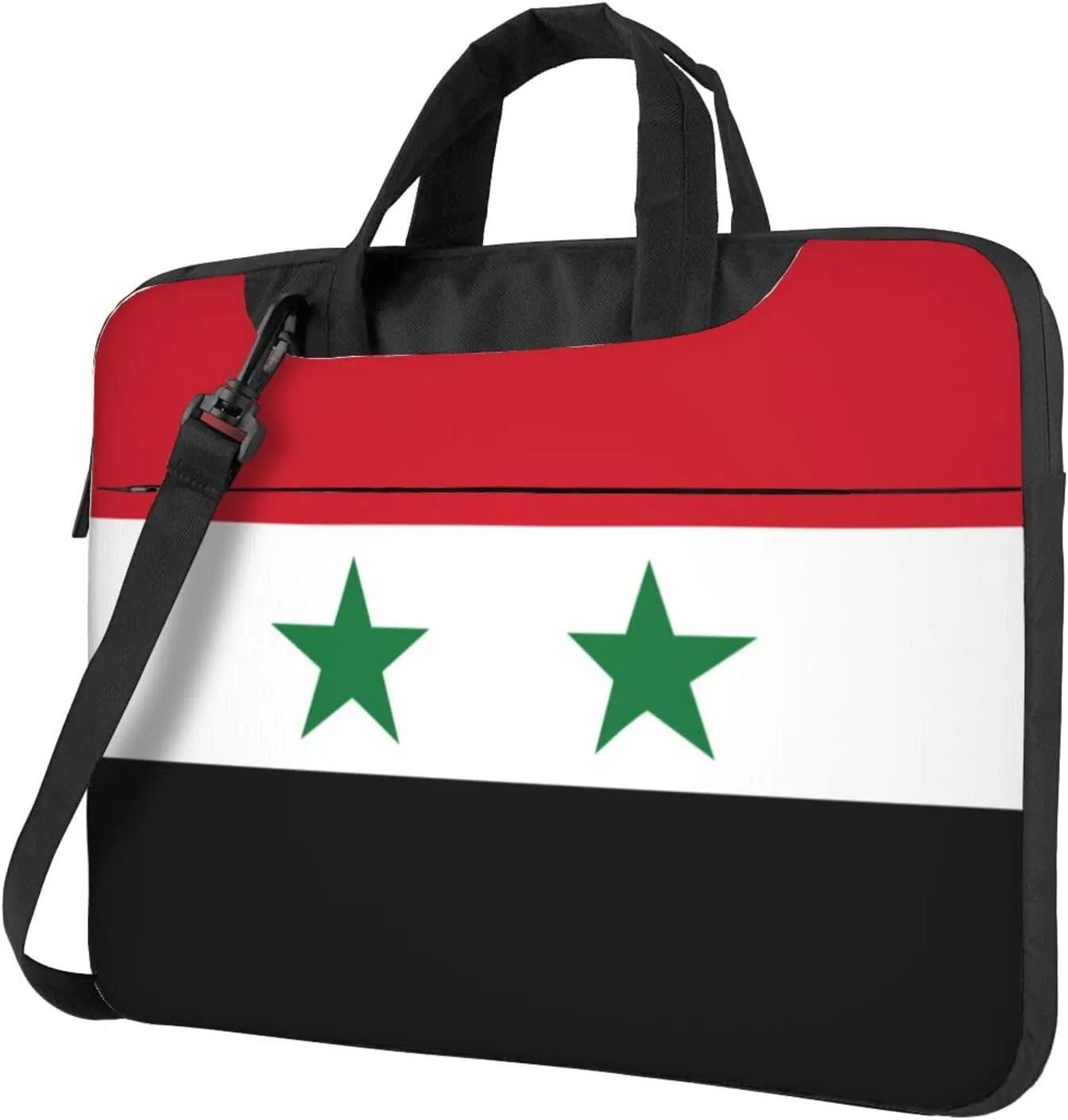 Flag of the Syrian Arab Republic Print Trendy Oxford Cloth Laptop Bag - Versatile Laptop Case,Messenger Bag, Shoulder Bag