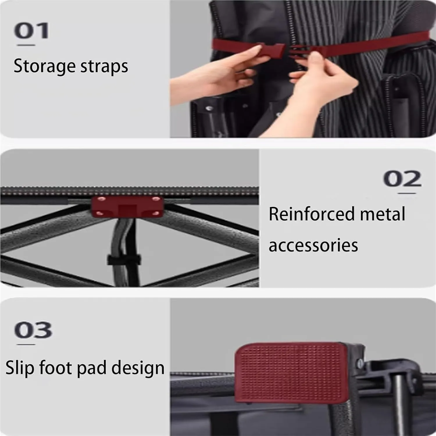 Folding Camping Cot,Camping Cot for Adults, 1200D Oxford Fabric 661lbs Load Capacity Portable Rollaway Sleeping Cot with Carry Bag
