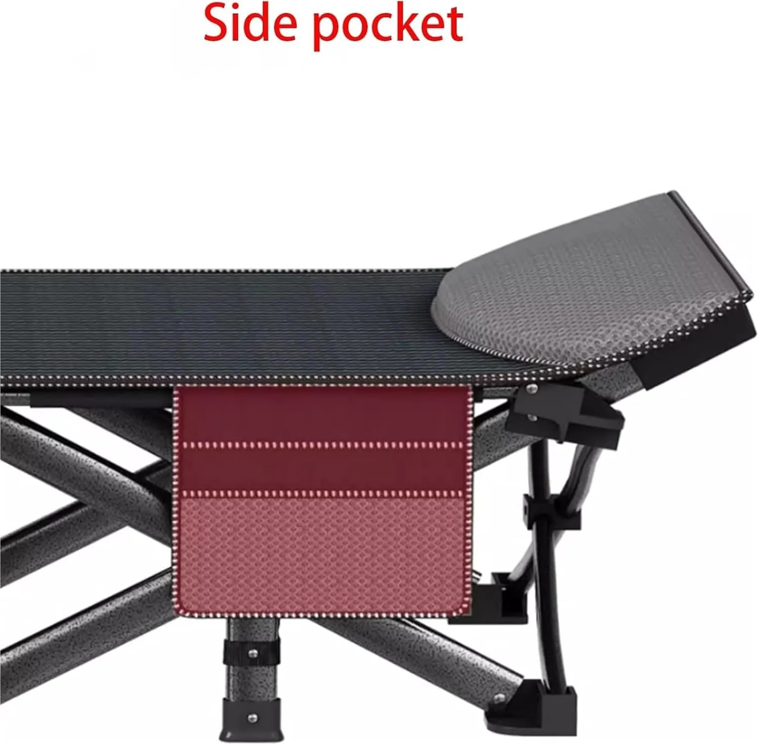 Folding Camping Cot,Camping Cot for Adults, 1200D Oxford Fabric 661lbs Load Capacity Portable Rollaway Sleeping Cot with Carry Bag
