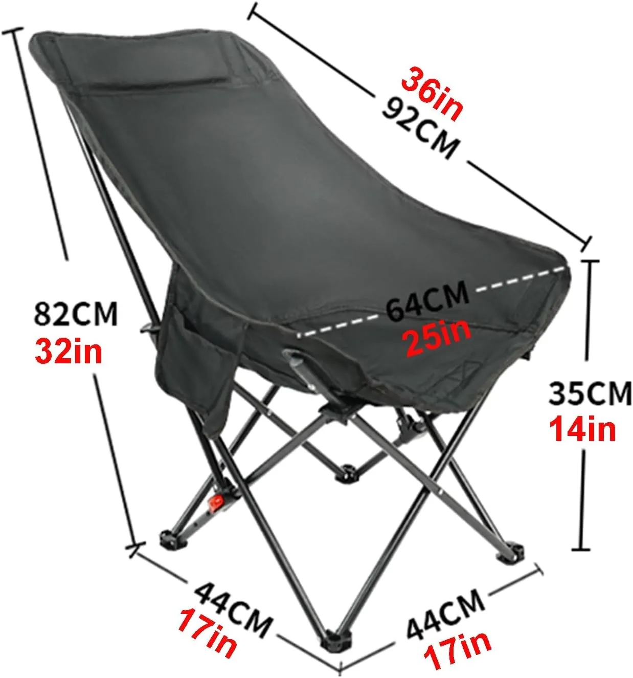 Folding Chairs for Outside, Three-Level Adjustable Height with backrest, Comfortable and Widened Folding seat, Camping Chairs, Portable Recliner, Beach Fishing Picnic Chair(Black)