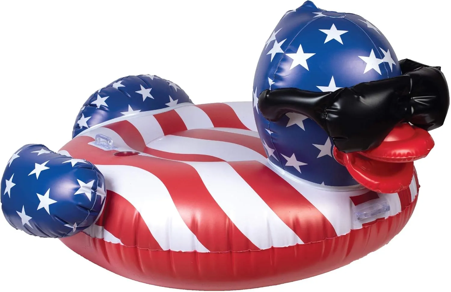 GAME 51418-BB Derby Duck Stars & Stripes, Large, Holds Up to 250 Pounds Pool Float, Multi