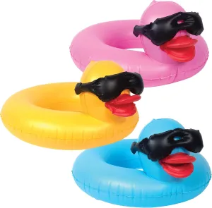 GAME 51817-BB Derby Duck Childs Ring 3 Pack - Small Inflatable Float, Summer Pool & Beach Swim Floaties for Kids Ages 3  Up to 70 lbs., Water Fun Accessories, 2’ Long x 2.5’ Wide with 10” Center