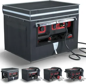 Generator Covers, Generator Covers While Running, 32X24X24 inches, Top Can be Opened, With Tool Bag and Visual Operation Window, Suitable for 3000W-12000W Frame Generator, Black.
