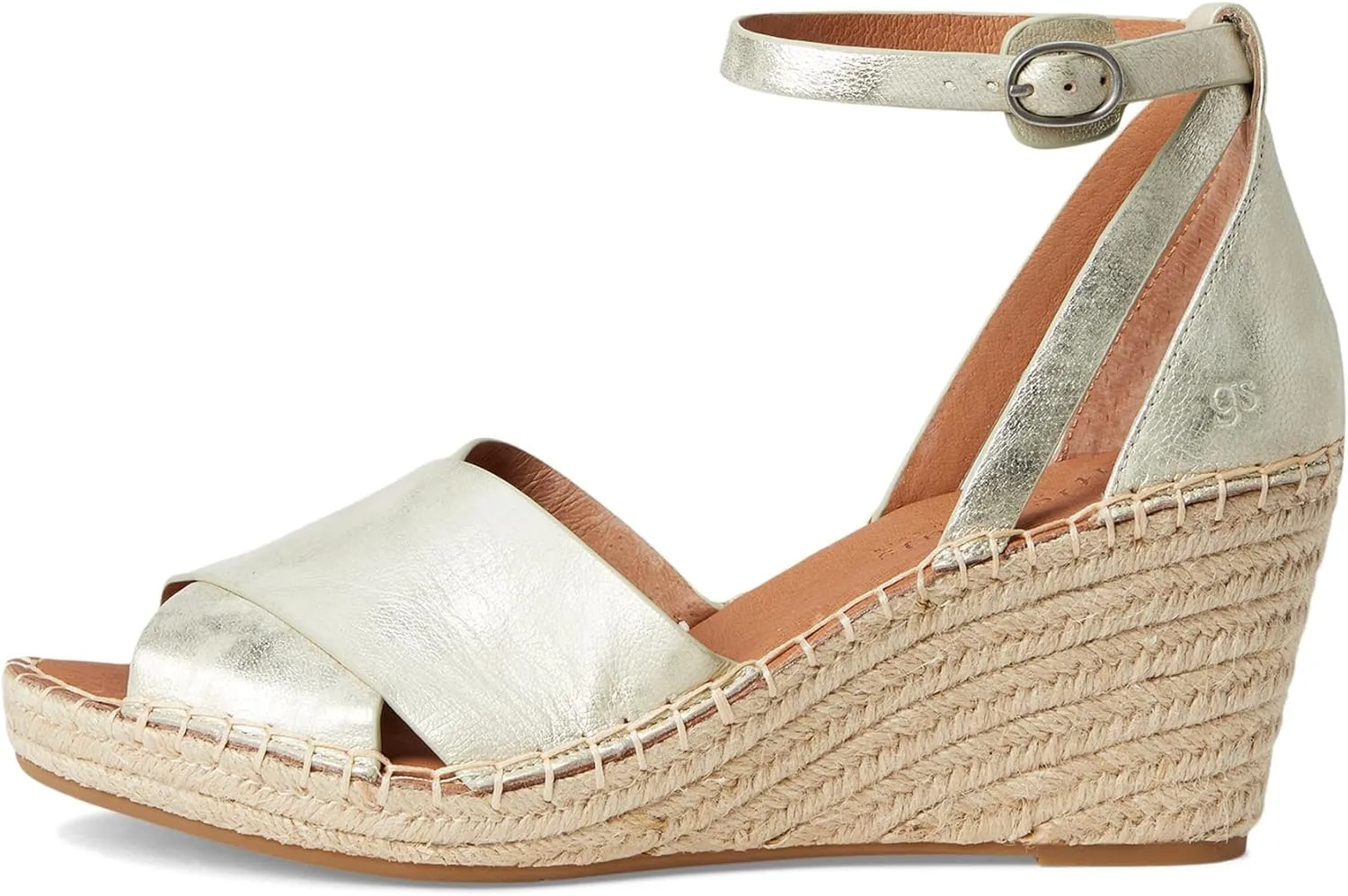 Gentle Souls by Kenneth Cole Women's Charli X Band Buckle Heeled Sandal Espadrille Wedge