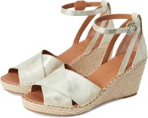 Gentle Souls by Kenneth Cole Women's Charli X Band Buckle Heeled Sandal Espadrille Wedge