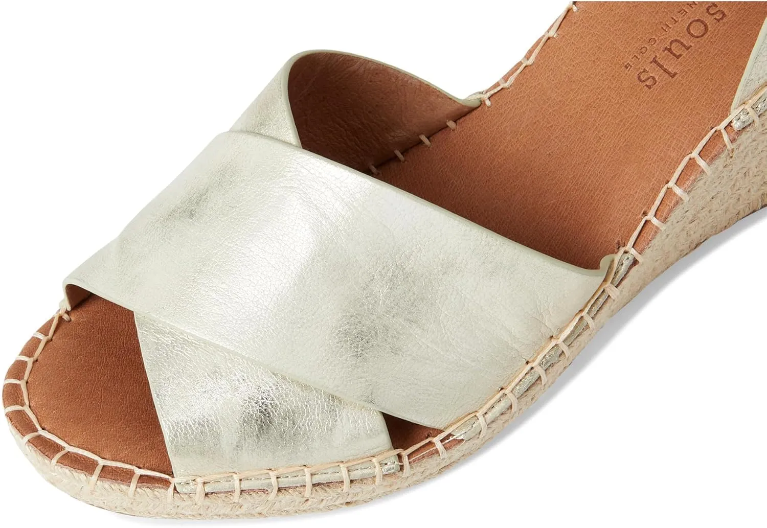 Gentle Souls by Kenneth Cole Women's Charli X Band Buckle Heeled Sandal Espadrille Wedge