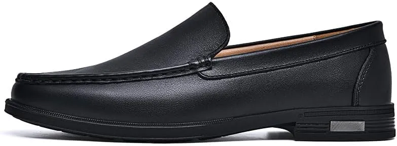 Genuine Leather Men Loafers Slip on Business Casual Leather Shoes Classic Soft Moccasins Breathable Men Flats Soft Driving Shoes