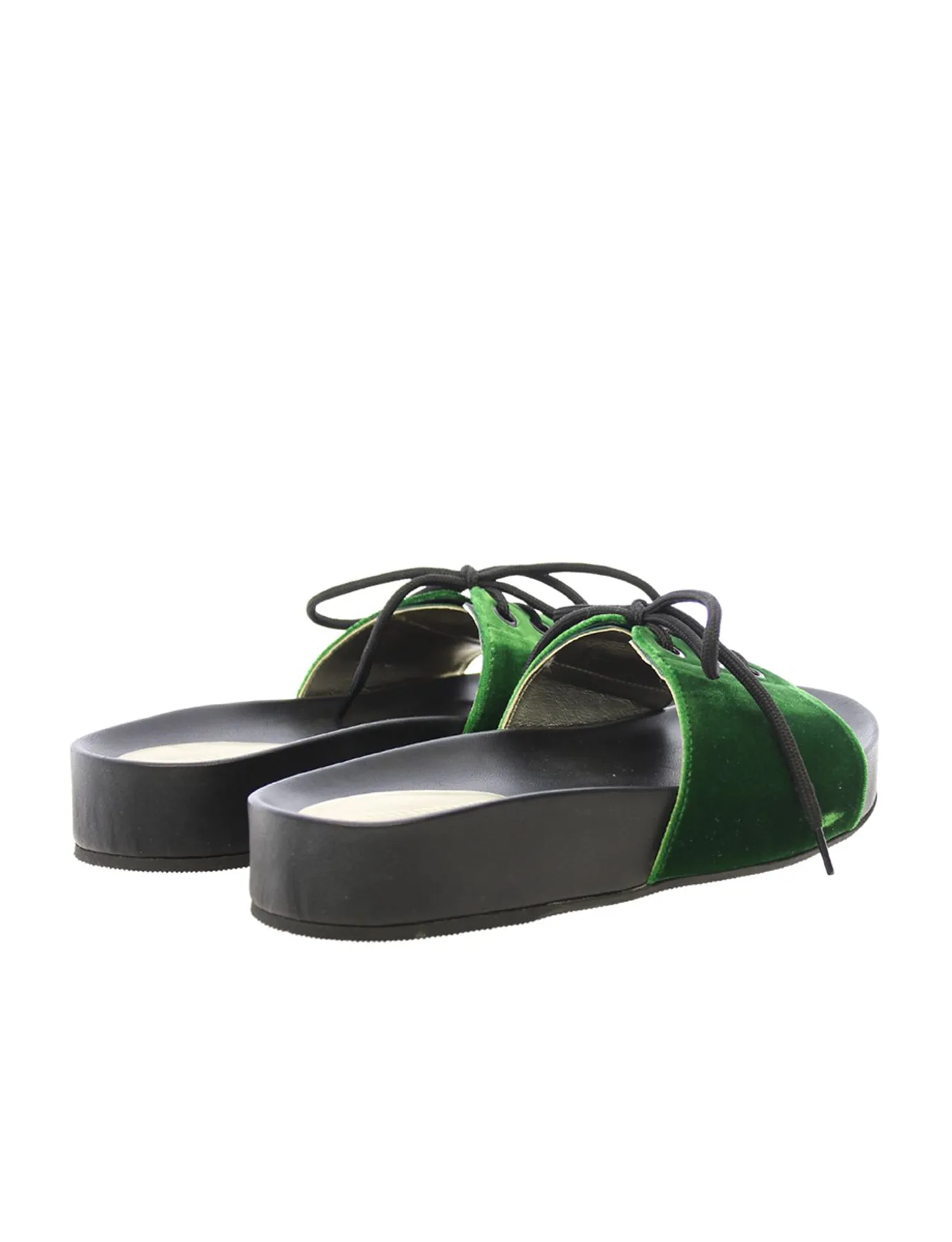 Green lace-up mule