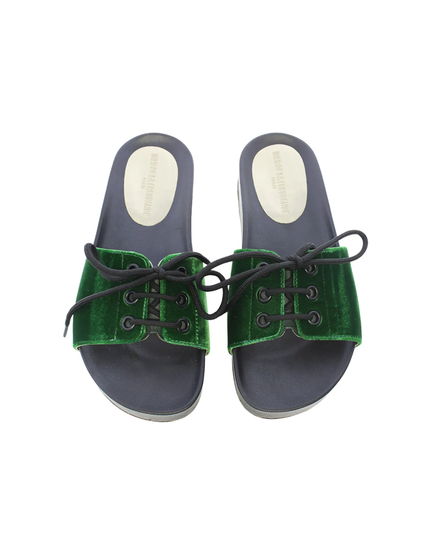 Green lace-up mule