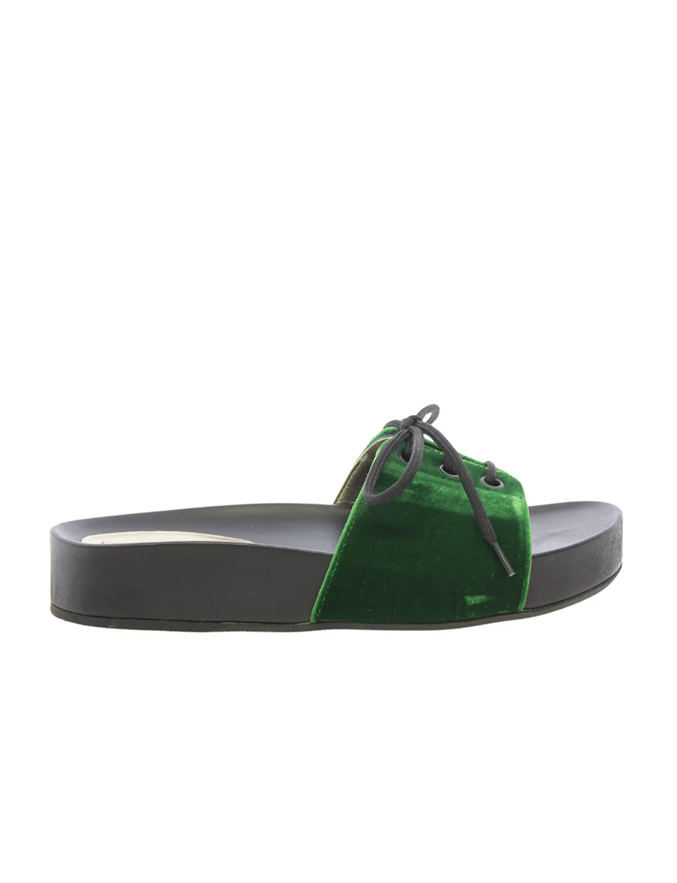 Green lace-up mule