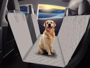GXT Dog Back Seat Cover Protector for Cars SUV and Trucks with Mesh Window, Scratchproof Nonslip and Waterproof Material(Grey)