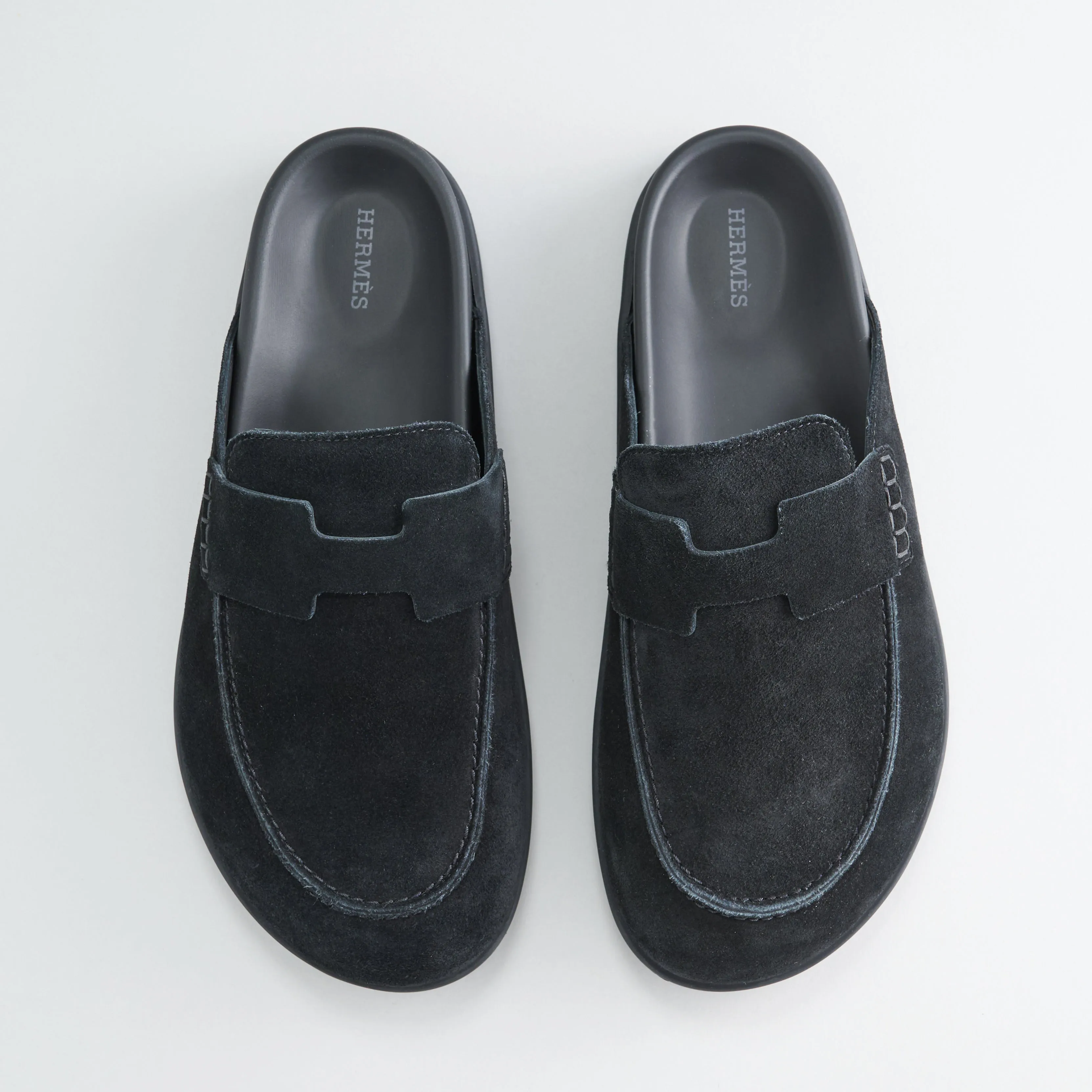 Hermès Go Mule Black Suede, Calfskin