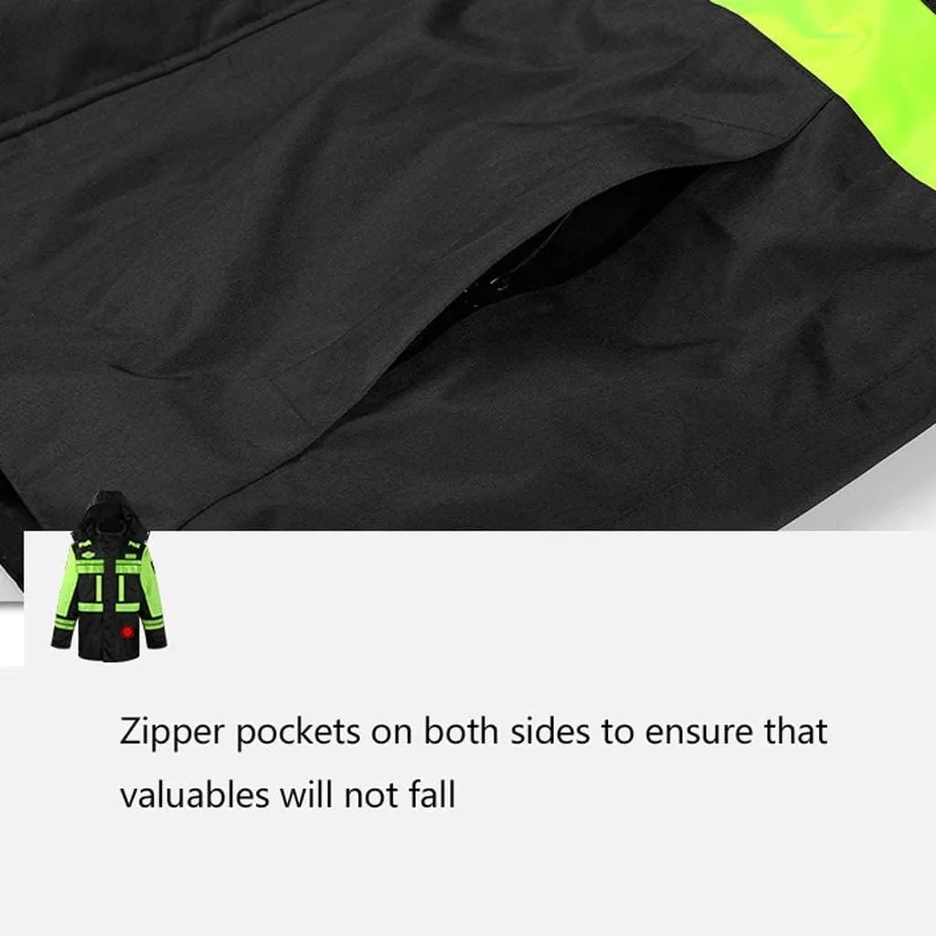 Hi Vis Vests, Waterproof Reflective Suit, Jacket Rainproof High Visibility Detachable Inner Reflective Safety Vest