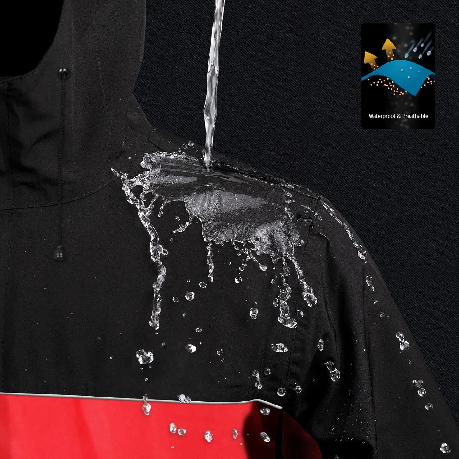 iCreek Motorcycle Rain Suit for Men and Women Waterproof Anti-storm Raincoat High Visibility Rain Gear