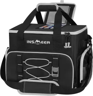 INSMEER Soft Cooler Bag 45L/55Cans, Beach Cooler with Hard Liner, Soft Sided Cooler and Collapsible Coolers Leakproof, Portable Insulated Cooler for Beach, Camping,Travel & Grocery Shopping