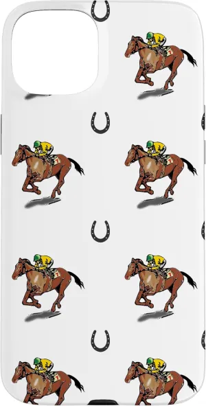 iPhone 15 Plus Derby Horses and Horseshoes Case