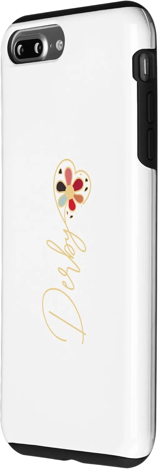 iPhone 7 Plus/8 Plus Derby Day Fashion Golden Flowers Horse Racing Case