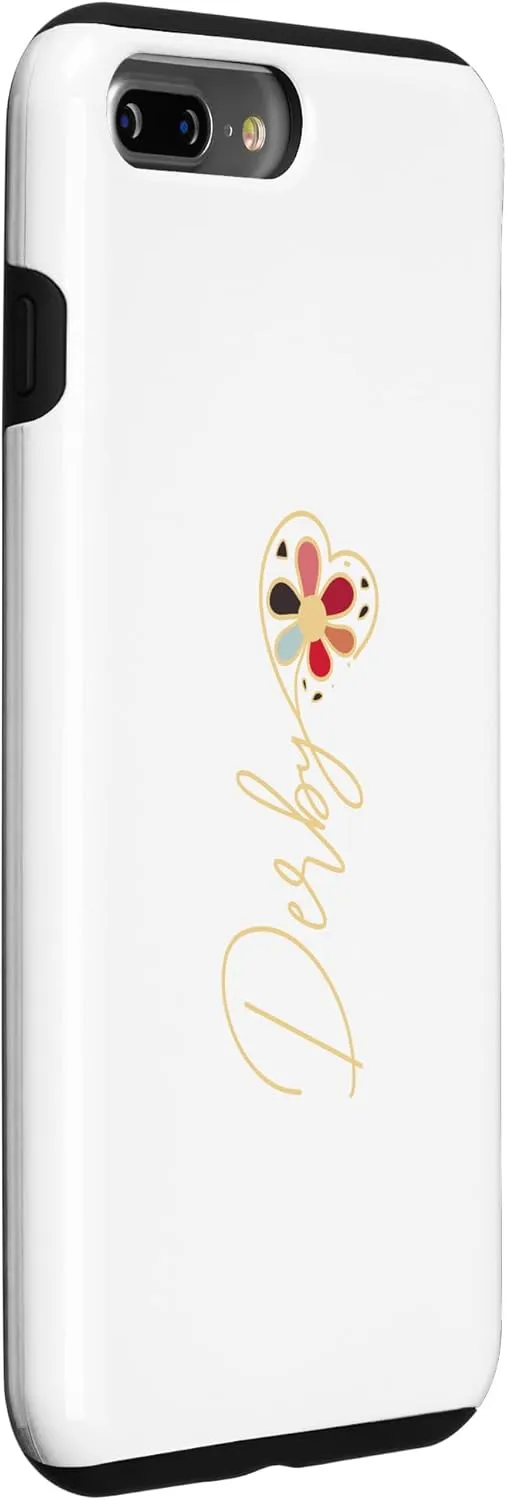 iPhone 7 Plus/8 Plus Derby Day Fashion Golden Flowers Horse Racing Case