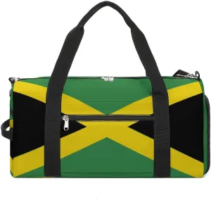 Jamaican Flag Duffel Bag for Boys Girls with Wet Pocket Shoe Compartment