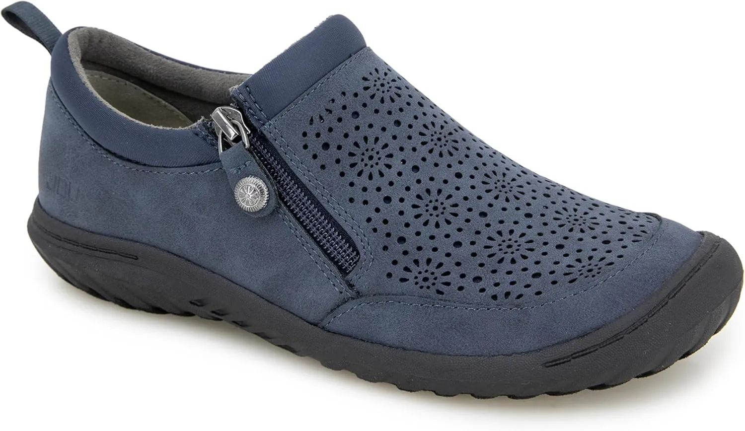 JBU Women's Loafer Side Zipper Slip On Comfort Casual Oxford Flat