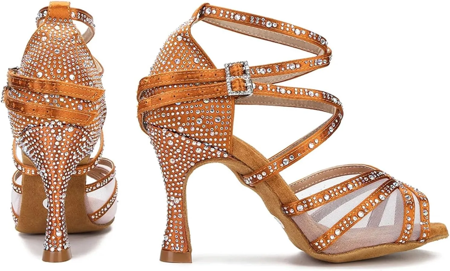 Ladies Silk Satin Garden Sandals - Breathable Mesh for Outdoor Wedding Receptions (8CM/3.15")