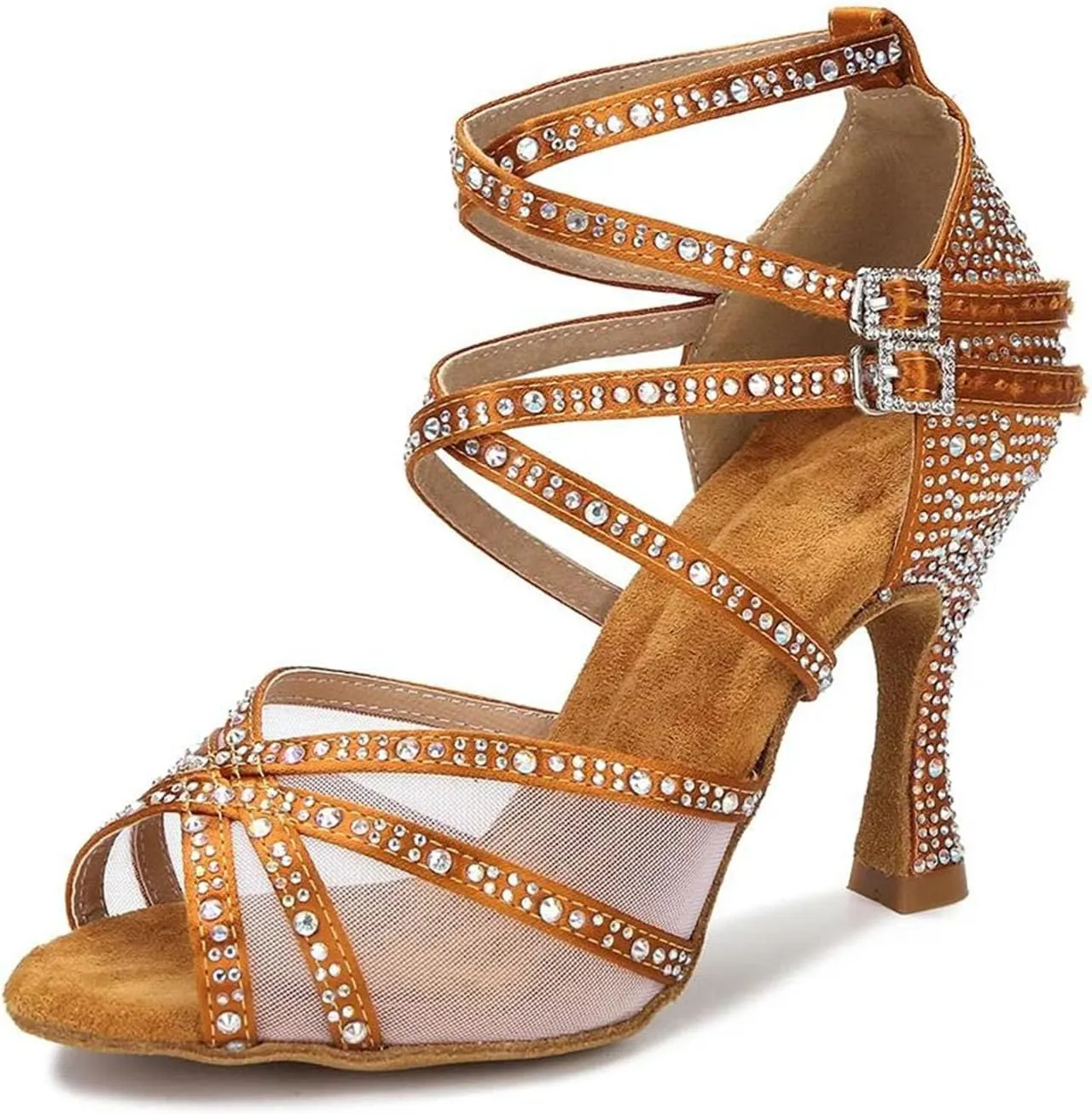 Ladies Silk Satin Garden Sandals - Breathable Mesh for Outdoor Wedding Receptions (8CM/3.15")