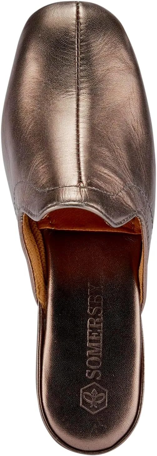 Lamo Somersby Blanche Women's Slippers, Slip-On Leather House Slippers for Women – Wide Width