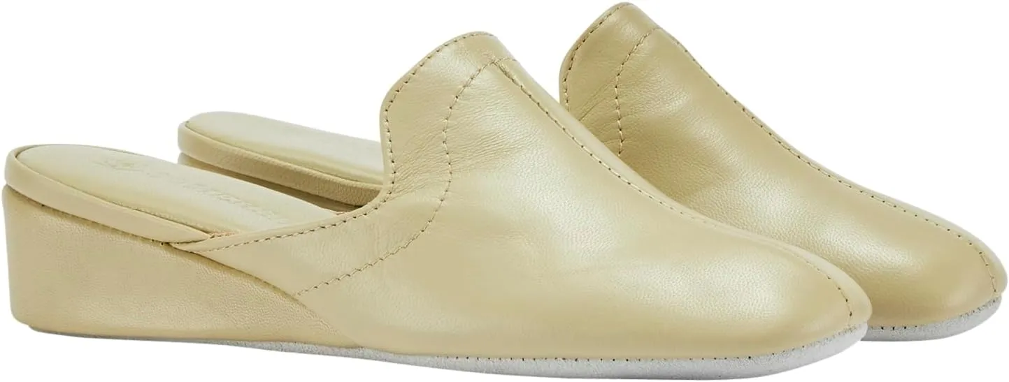 Lamo Somersby Blanche Women's Slippers, Slip-On Leather House Slippers for Women – Wide Width