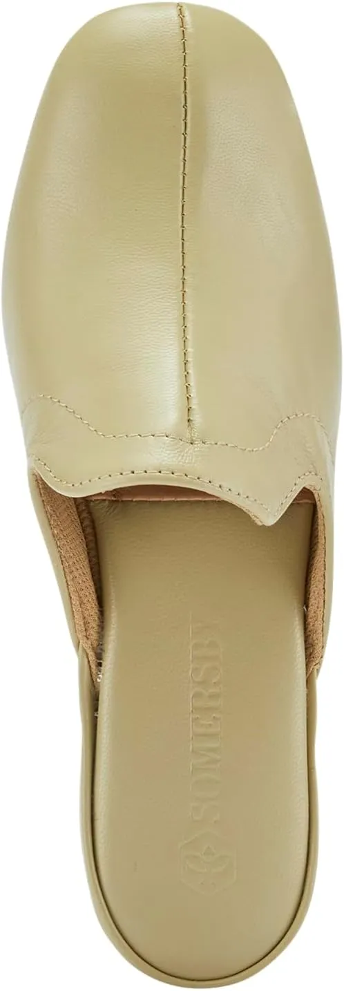 Lamo Somersby Blanche Women's Slippers, Slip-On Leather House Slippers for Women – Wide Width