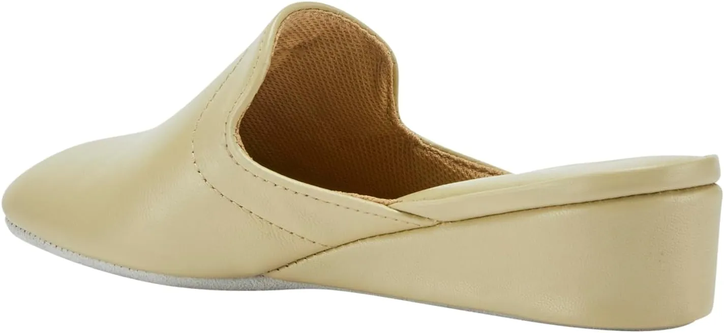 Lamo Somersby Blanche Women's Slippers, Slip-On Leather House Slippers for Women – Wide Width