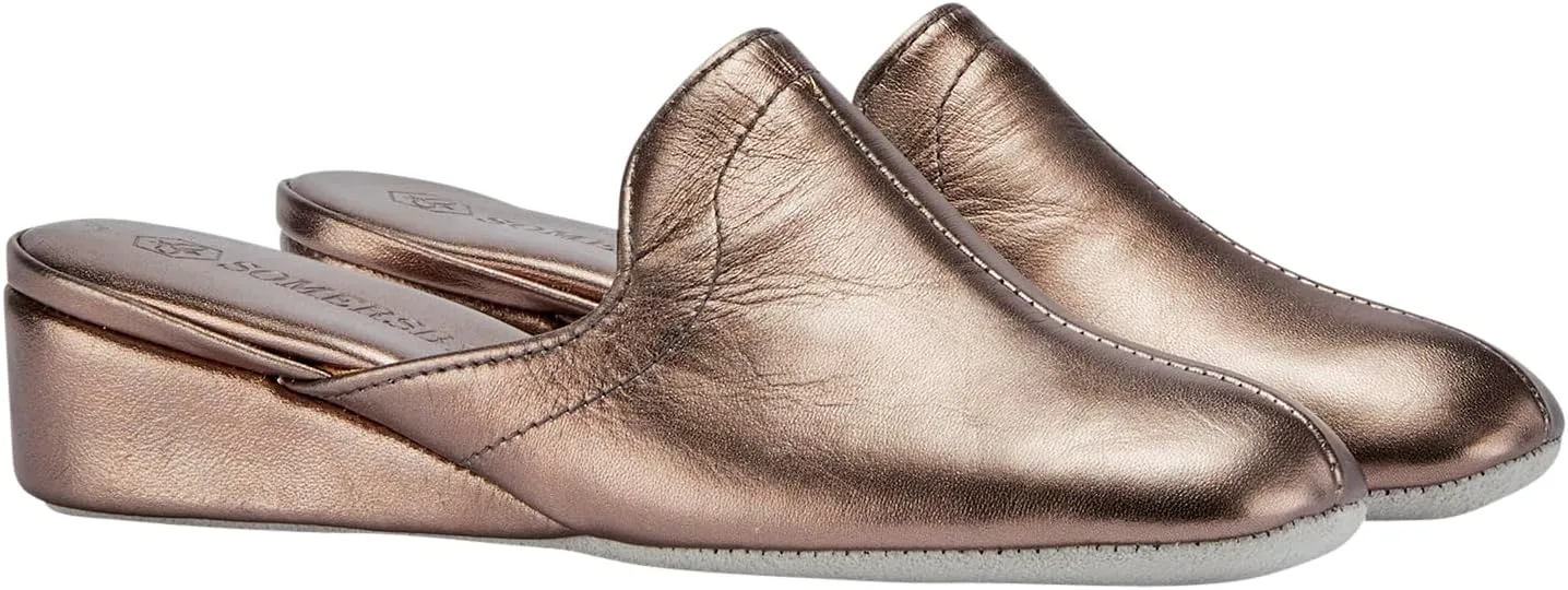 Lamo Somersby Blanche Women's Slippers, Slip-On Leather House Slippers for Women – Wide Width