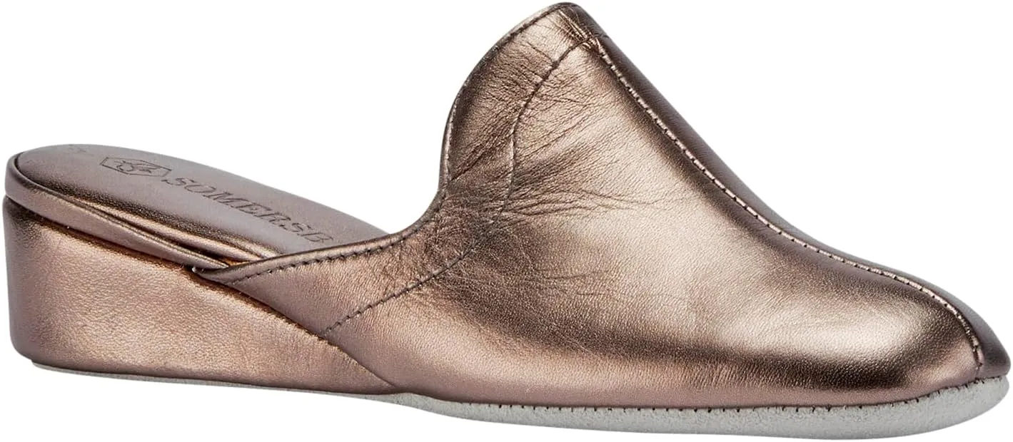 Lamo Somersby Blanche Women's Slippers, Slip-On Leather House Slippers for Women – Wide Width