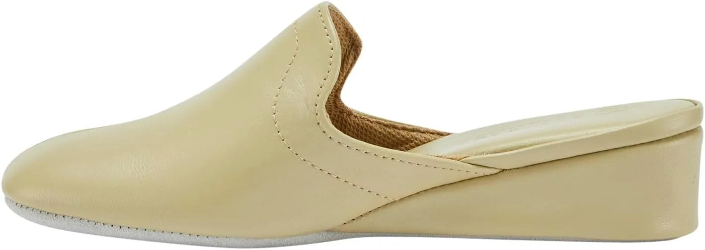 Lamo Somersby Blanche Women's Slippers, Slip-On Leather House Slippers for Women – Wide Width