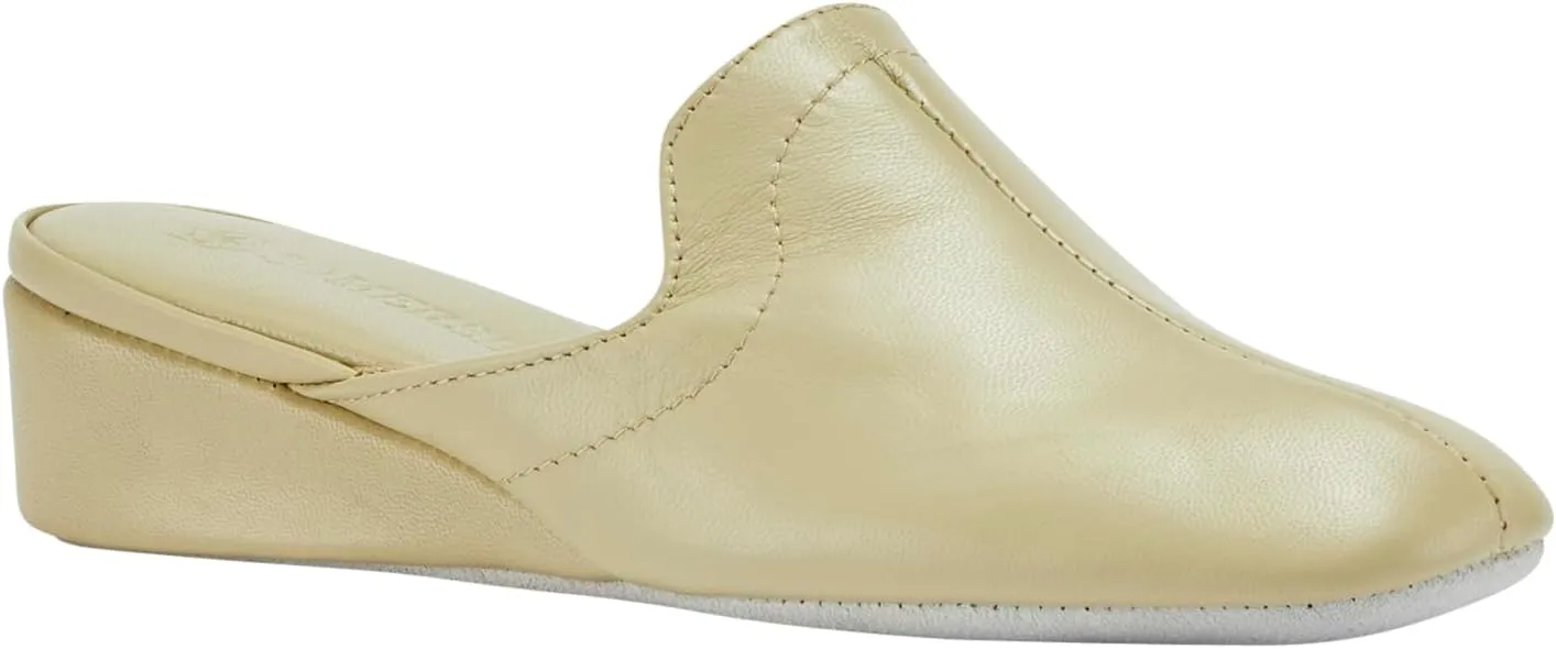 Lamo Somersby Blanche Women's Slippers, Slip-On Leather House Slippers for Women – Wide Width
