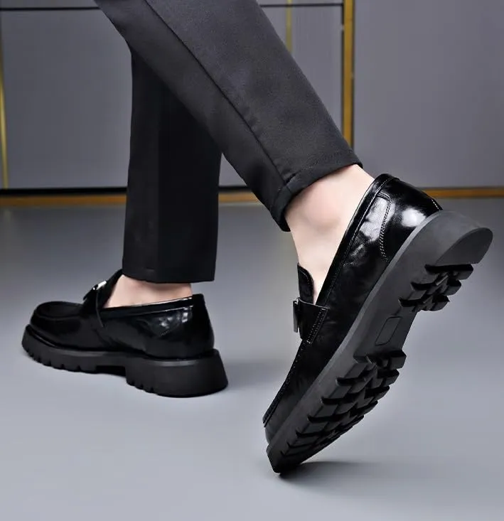Leather Shoes Classic Men's Leather Dress Shoes Mens Slip On Dress Shoes Luxury Genuine Leather Men's Classic Lace-up Formal Oxfords(10.5)