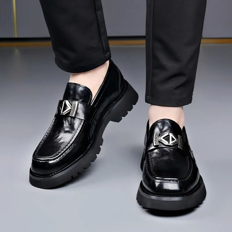 Leather Shoes Classic Men's Leather Dress Shoes Mens Slip On Dress Shoes Luxury Genuine Leather Men's Classic Lace-up Formal Oxfords(10.5)
