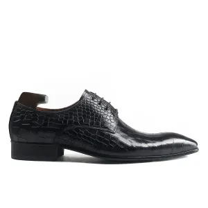 Luxurious Lace Up Crocodile Derby Shoes