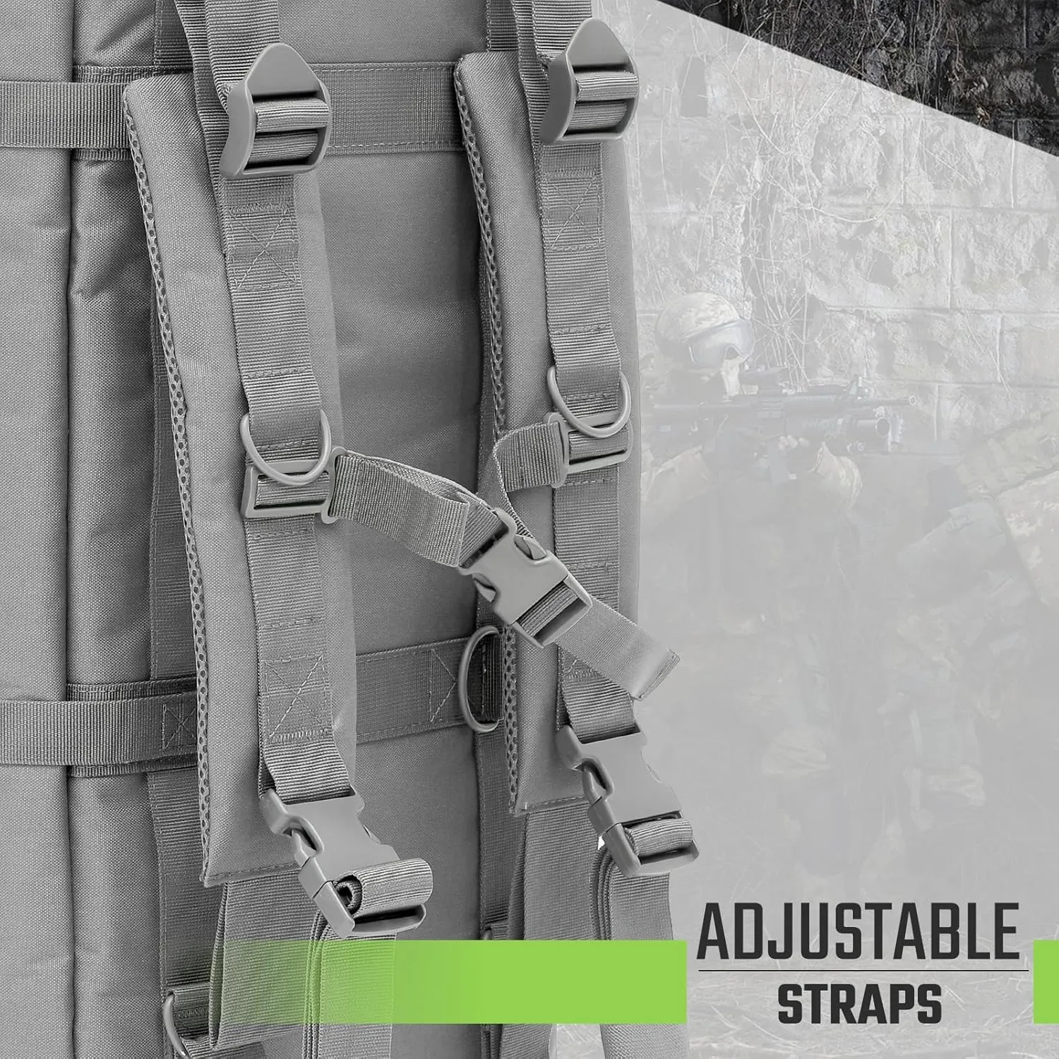 Magshion 36/40/42/47 Inch Soft Double Rifle Case, Long Gun Bags for Pistol Firearm Storage and Transportation, Hunting Shooting Range Tactical Rifle Backpack with Lockable Zipper and Molle System