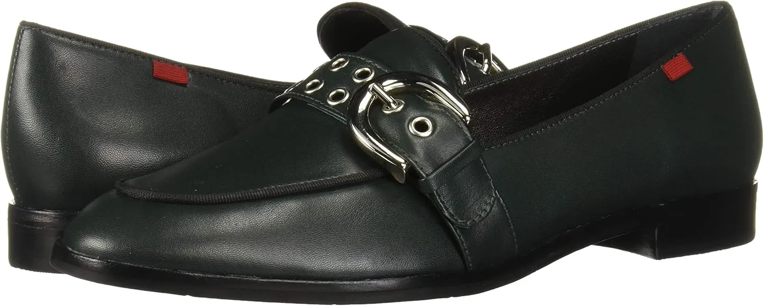 Marc Joseph New York Women's Leather Buckle Loafer with Grommet Detail